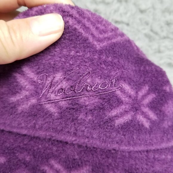 Woolrich Jacket Womens Small Purple Snowflake Full Zip Fleece Vest Gorpcore - Picture 8 of 10